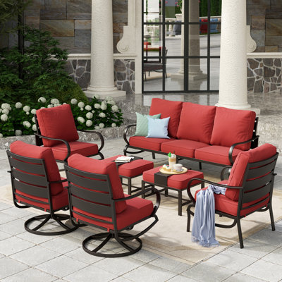 Ensemble de conversation pour patio à 9 places Tapasi avec chaises longues pivotantes et table de foyer optionnelle