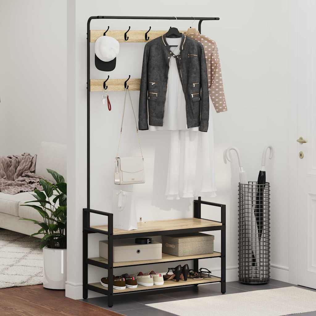 Coat Rack Other Artisan Oak 95 X 34 X 184 Cm Engineered Wood