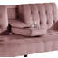 Canapé-lit de 72 po - Dossier convertible pliant en lit double avec porte-gobelet et table rabattable - Canapé en lin compact pour petits espaces - Assemblage facile, rose