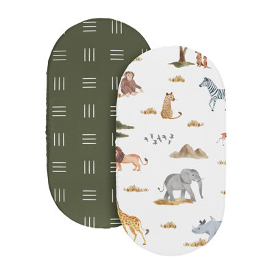 Jungle Animals Collection Animals - Piece Standard Crib Fitted Sheet