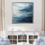 Minimalism Black And Blue Paint Wave - Abstract Canvas Art Print-95875650-95875652