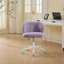 Chaise de bureau en fausse fourrure violette - Fauteuil de coiffeuse ergonomique réglable pour chambre à coucher et bureau personnel