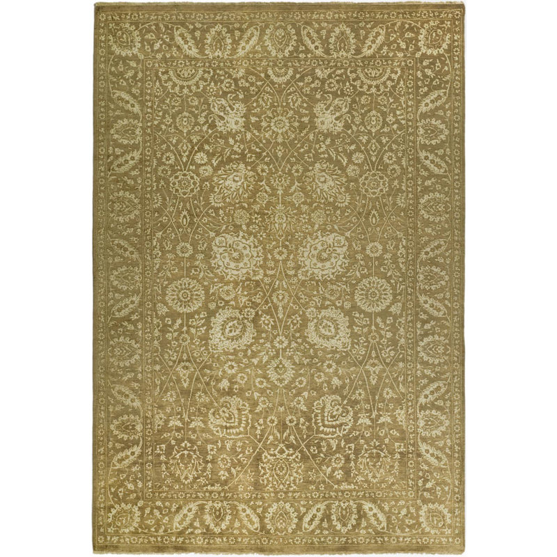 Tapis beige foncé / ivoire Hl449, Rectangle 9 pi x 12 pi