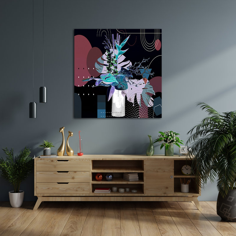 " Boho Floral 52 ", 16" H x 16" W x 1.5" D