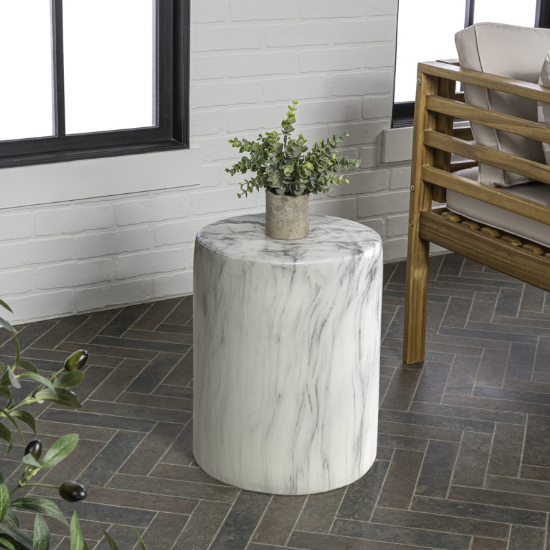 Table d'appoint Mankirt, Gris / Blanc
