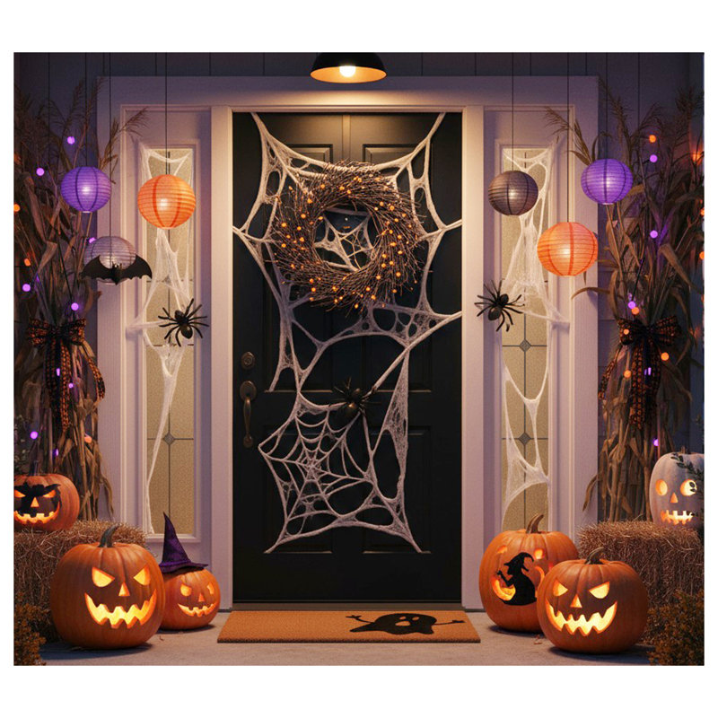 Tapis d'extérieur antidérapant Daphine Ghost, Rectangle 1 pi 5 po x 2 pi 5 po, Noir / blanc
