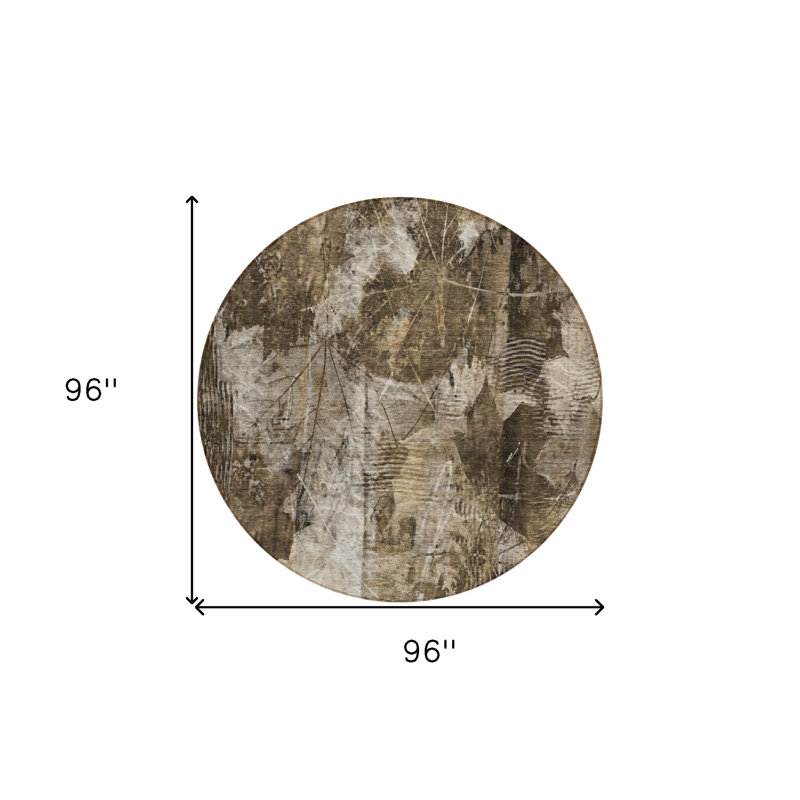 Tapis d'intérieur rond antidérapant rond 8 'Taupe