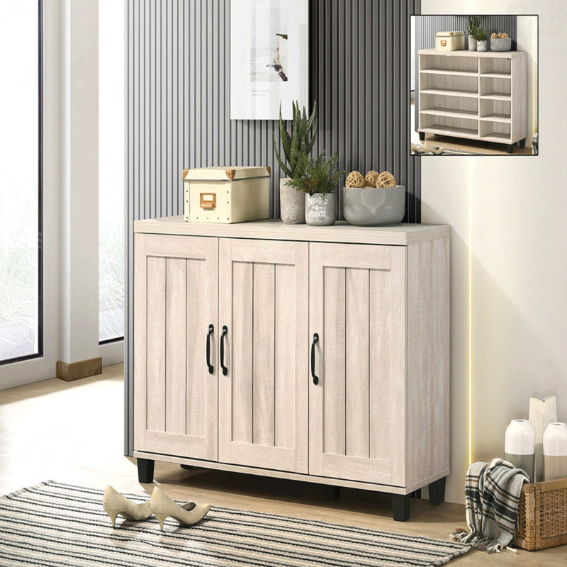 Armoire à chaussures 3 portes 45 po l 50 po, Gris clair