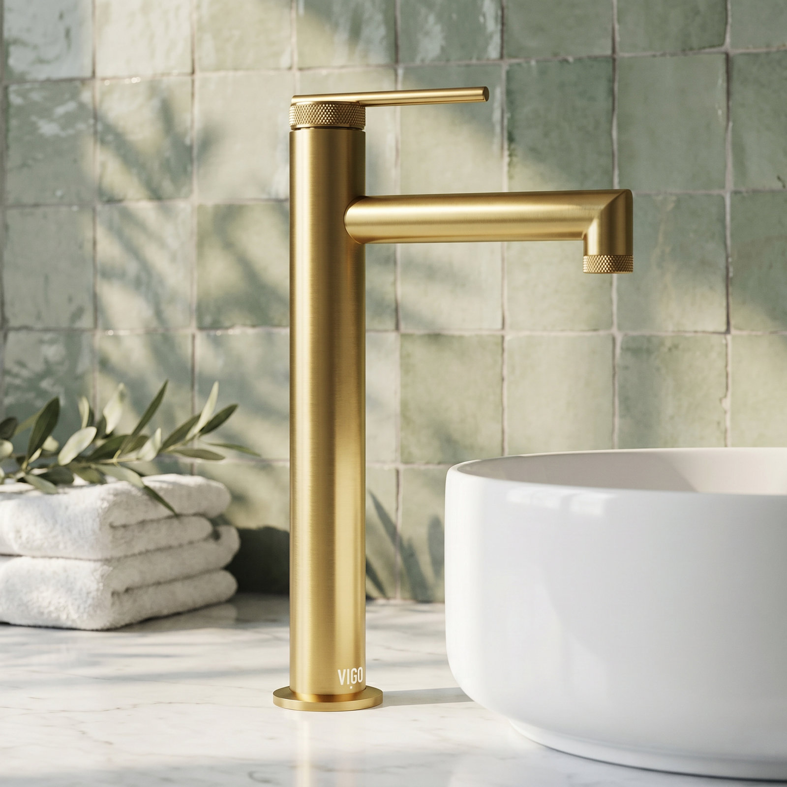 Sterling Vessel Bathroom Faucet, Matte Brushed Gold