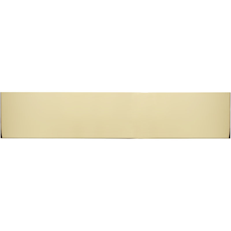 Adhesive Mount Kick Plate, 8" H x 40" W x 0.05"D, Polished Brass-Aluminum