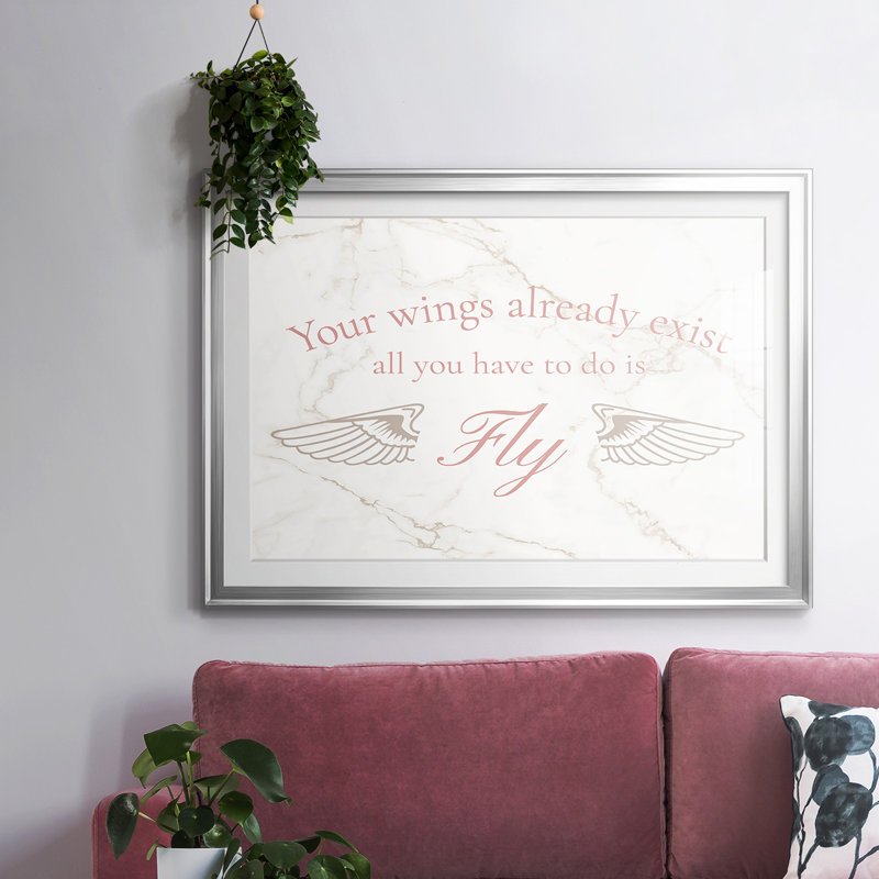 " Wings Exist ", 30" H x 44 W x 1.5 D, Silver