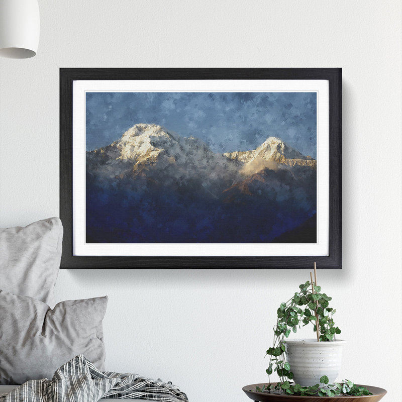 Mountain View Vol.6 - Picture Frame Painting, 48cm H x 65cm W x 2cm D, Black Framed