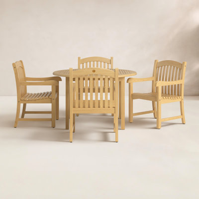 Analiah 47" Teak Patio Dining Set