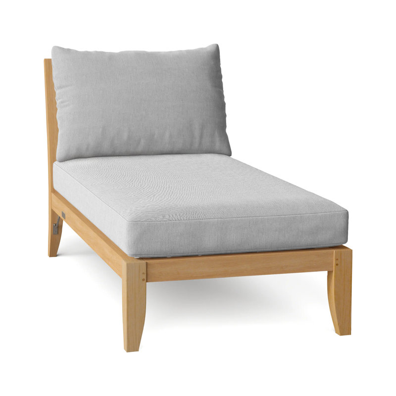 Ipanema Outdoor Teak Chaise Lounge, Linen Shale