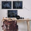 Night Sky Dinosaur Constellations 3 Piece Grey Framed Giclee Art Set by Daphne Polselli-832503642-832503622