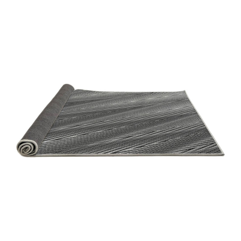 Tapis gris tissé à la machine, Rond 6 pi