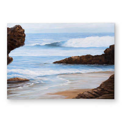 Rocks and Seaside Outdoor Area Rug | White Travel & Maps Decor