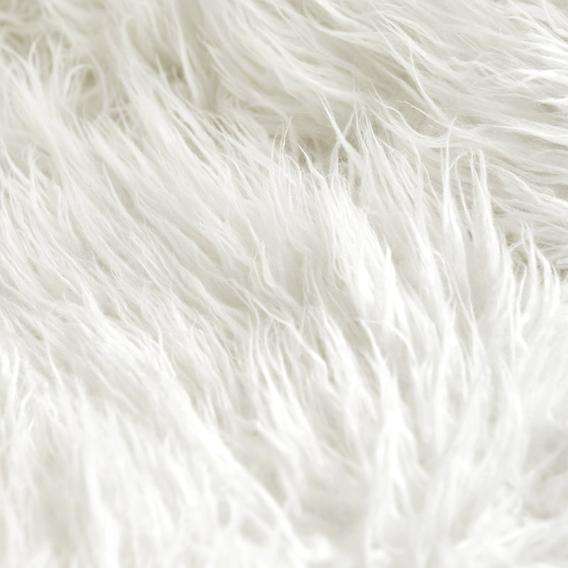 Giant Moon Chair - Mega Furry Plush, White Faux Fur