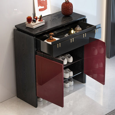 Pine Hall Tree Shoe Storage Cabinet