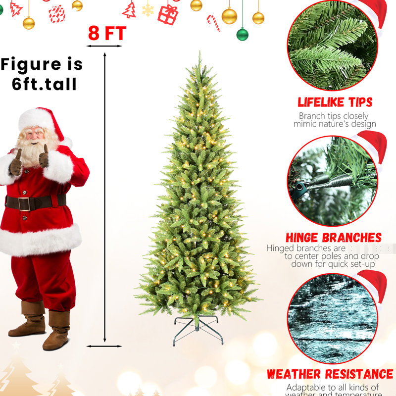 4ft Christmas Tree With 150 Energy - Efficient Warm White Led Lights, 424 Realistic Pe+ Branches, Space Saving Hinged Structure And Stable Stand For Small Spaces Areas, Mixed Quick Setup Support Tight