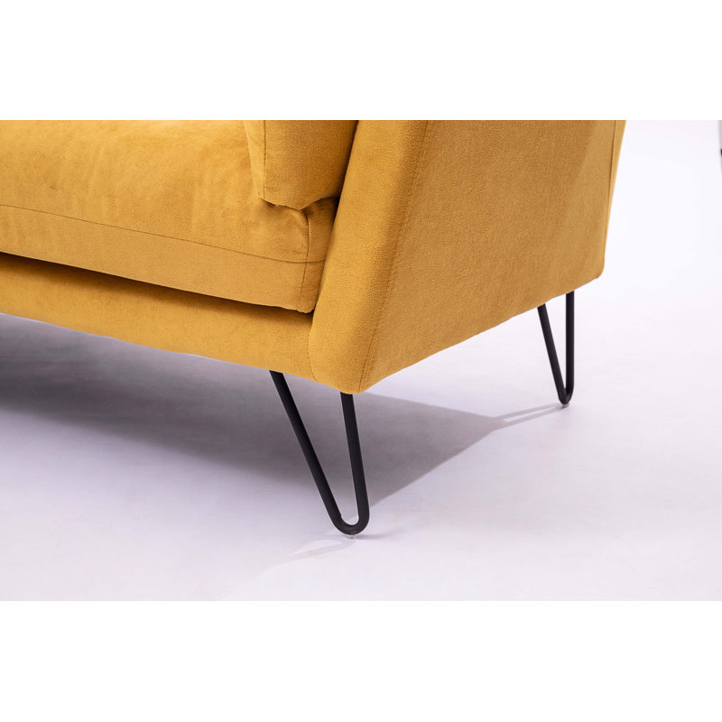Canapé rembourré 85,83 po Kaeli, Chenille jaune