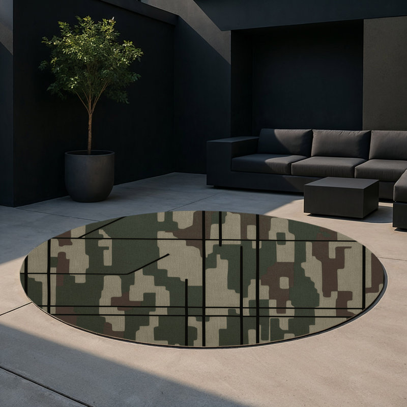 Tapis intérieur et extérieur Warden Line, Rond 5 pi