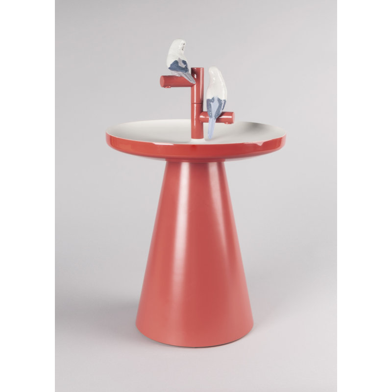 The Parrot Party Pedestal End Table