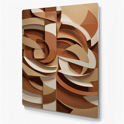 Abstract Shapes 83 Brown Metal Wall Art