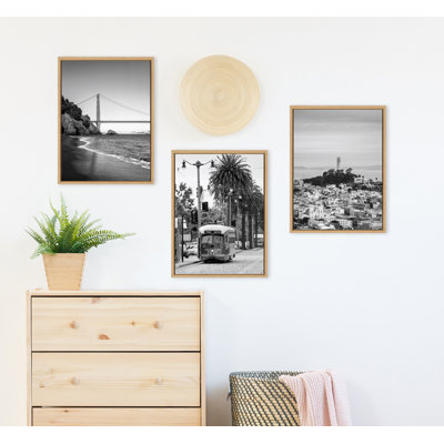 San Francisco Black and White by Crystal Lynn Collins Framed Canvas Wall Art Set