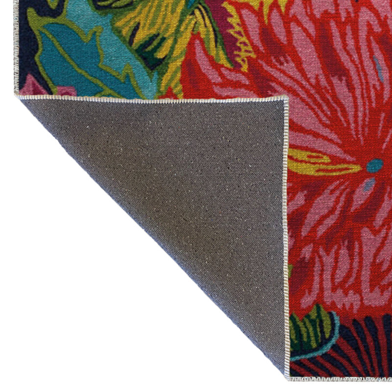 Tapis décoratif moderne multicolore à motif de plantes et de fleurs aux tons clairs, Rectangle 5 pi 1 po x 7 pi 7 po