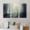 «Spooky Dark Forest With Fog», ensemble d'art mural sur toile encadré paysage