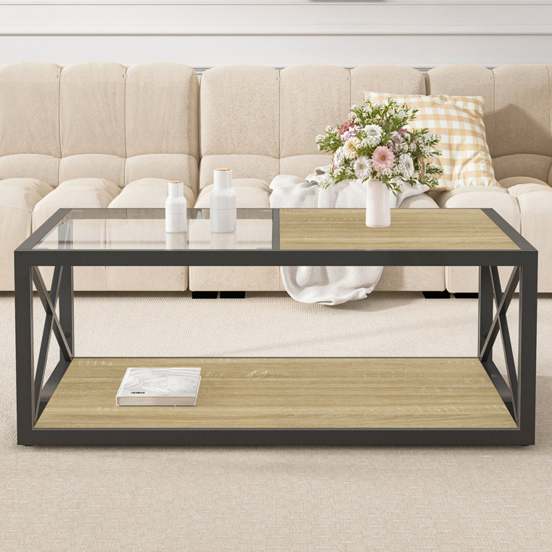 Table basse moderne pour chambre à coucher et salon, Bois naturel