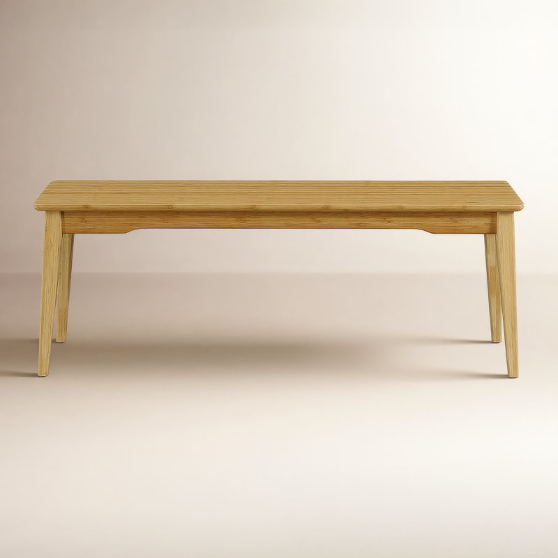 Banc en bois massif Lacey, Caramélisé, H 17,5 po x l 48 po x P 14 po