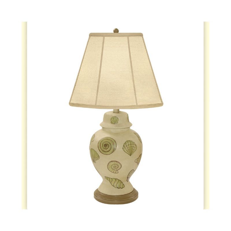 Lampe de table en porcelaine de coquillage 30 po la fonda wild west