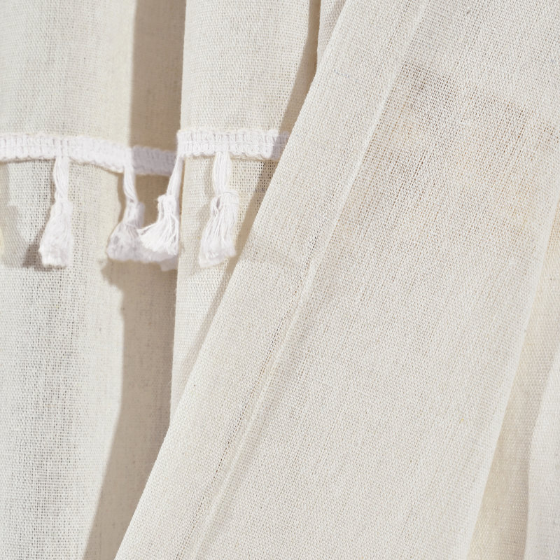 Paire de rideaux semi-transparents avec passe-tringle Ivy, Blanc