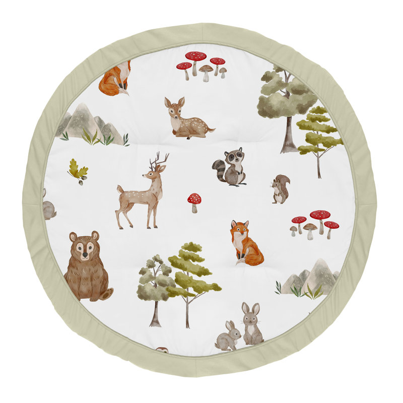 Tapis de jeu pour bébé par Sweet Jojo Designs, Vert / brun / blanc