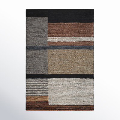 Pim Geometric Flatweave Brown/Light Beige/Medium Gray Area Rug