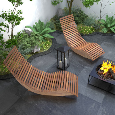 Chaise berçante en bois massif Colicia
