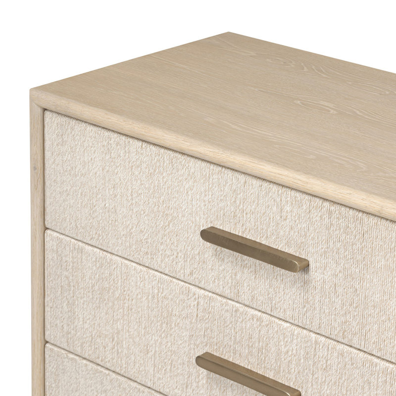 Rosenell 6 Drawer Dresser, Natural Oak Veneer
