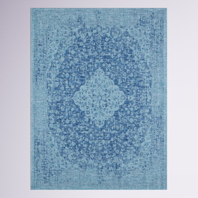 Tapis d'intérieur / extérieur bleu Susanne