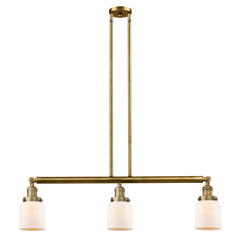 Tom 3 - Light Kitchen Island Pendant, No Bulb Included, Matte White Cased, Black Antique Brass