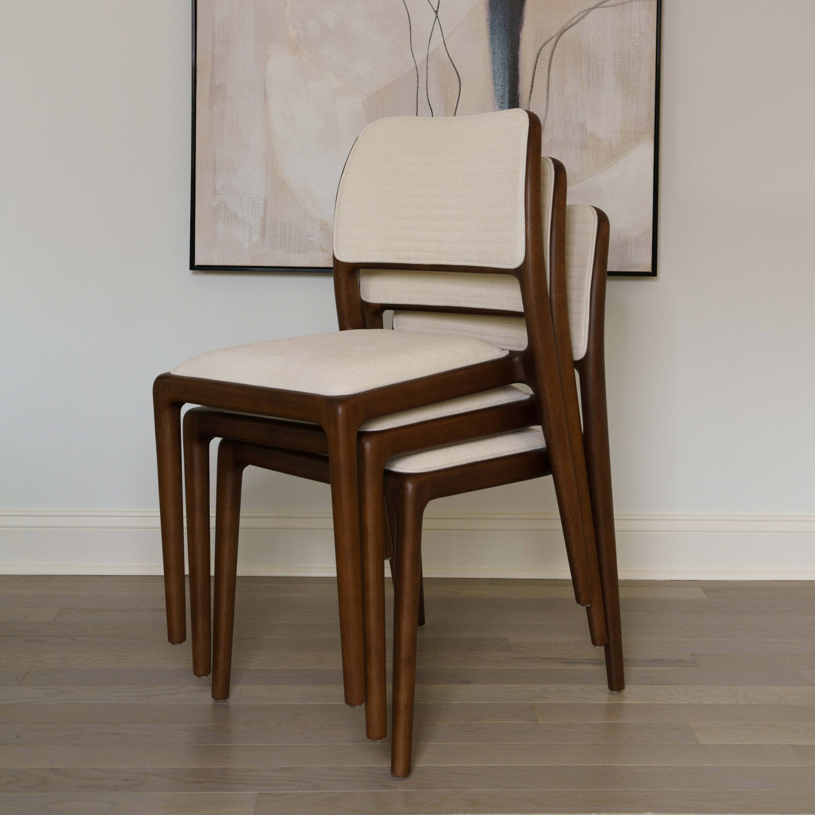 Modern Brazilian Gardener Side Chair, Nogal