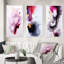 Exquisite Fluidity Magenta Ink Clouds - Abstract Painting Art Set Of 3 Pieces-694947289-694947290