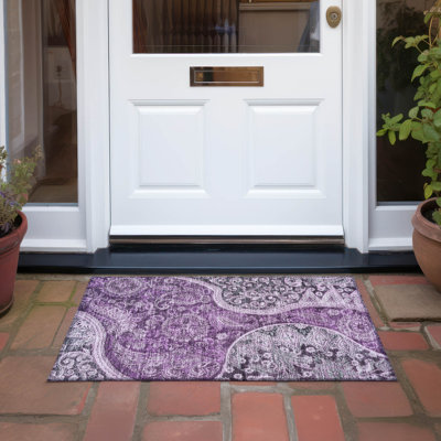 Tapis rond lavable à la machine intérieur / extérieur ACN1078 8 pi x 8 pi Segin