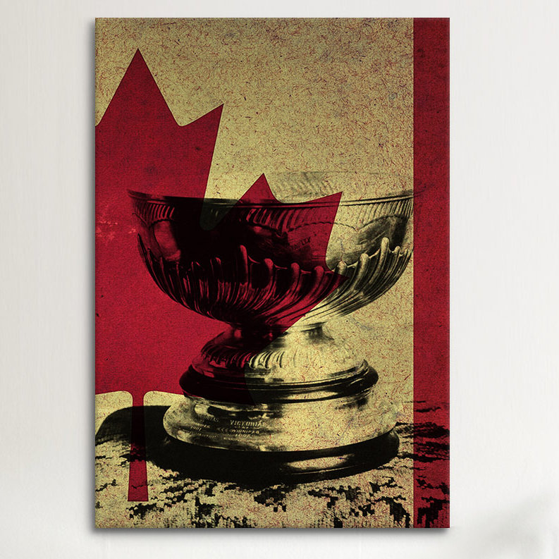 Hockey sur toile, "canada hockey, stanley cup-impression", H 18 po x l 12 po x P 0,75 po