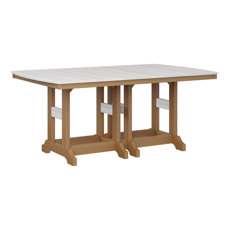 Table de bar rectangulaire Berlin Garden Garden Classic, Coquille de mer, H 39,5 po x l 72 po x P 44 po, Teck naturel
