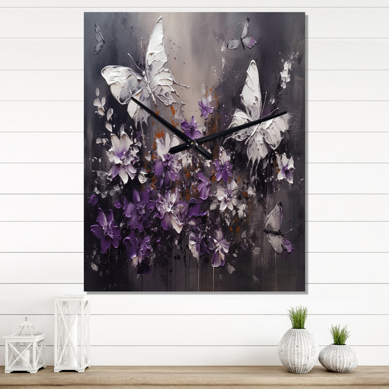 Jammes - Horloge murale florale, H 28 po x l 12 po x P 1 po