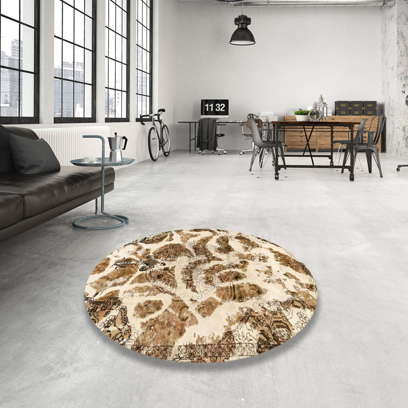 Abstract Indoor Rug, Round 6'