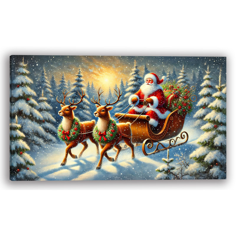 «Santa's Sleigh Ride: Starlit Night», art sur toile tendue, H 24 po x l 42 po