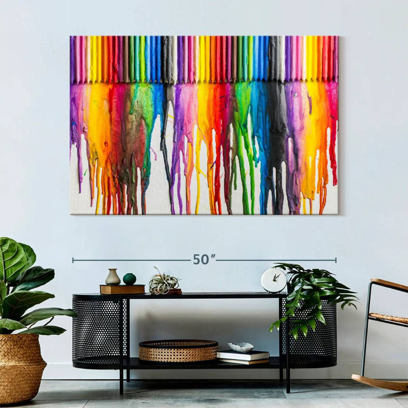 Melting Crayon Canvas Print, 34" H x 51" W x 1.25" D